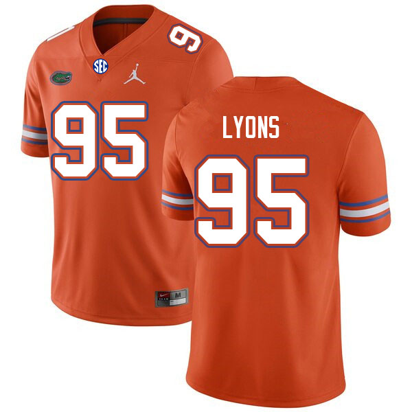 Men #95 Jamari Lyons Florida Gators College Football Jerseys Sale-Orange
